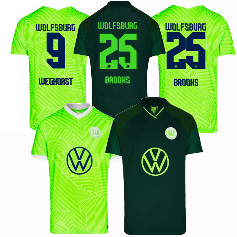 

2021 2022 VfL Wolfsburg Soccer Jerseys WEGHORST BREKALO GINCZEK ROUSSILLON 21 22 home away football shirt, Home+ball