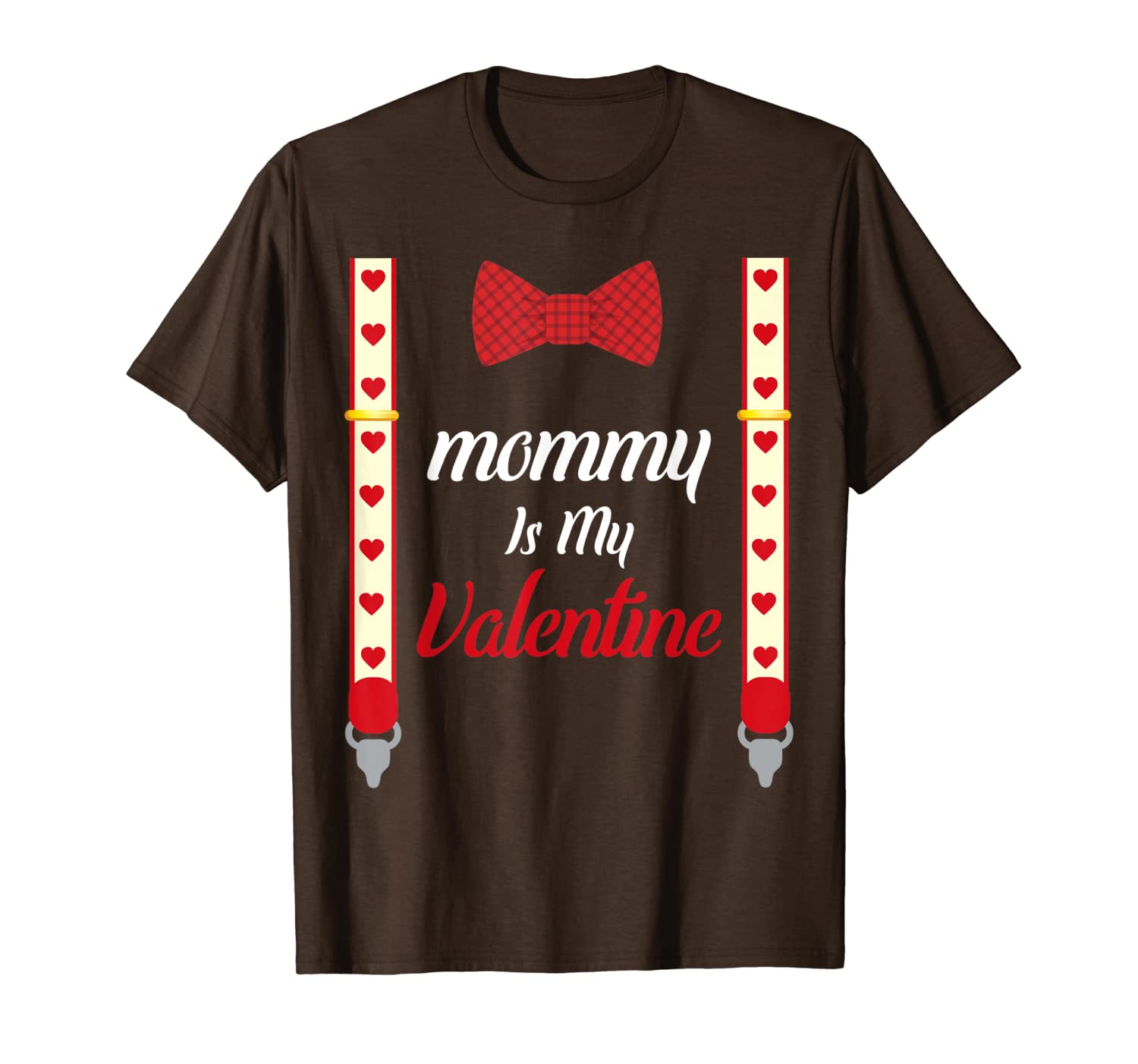 Mommy Is My Valentine T Shirt Hearts Bow Tie Suspenders-image-699949277