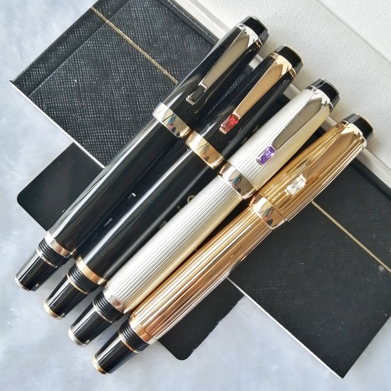 

Luxury Bohemie Golden / Silver Fountain pen white star school office supplies with Diamond cap writing smooth stationery and Germany Serial