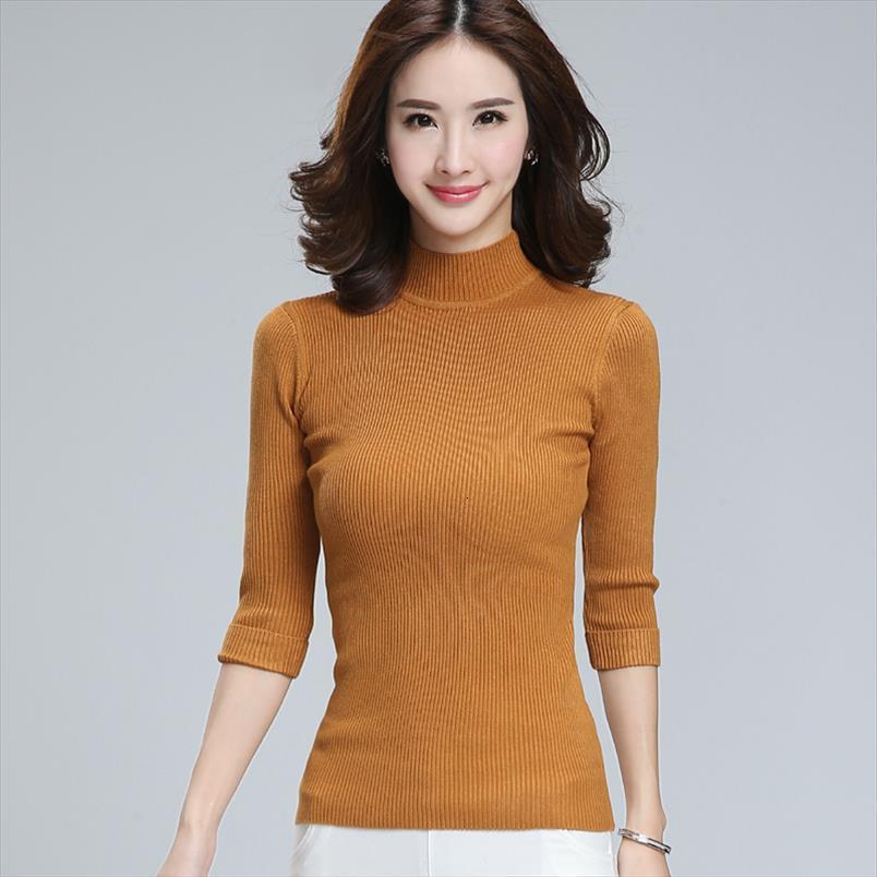 

womens clothing fashion turtleneck solid sweaters pullover high elastic slim bottoming knitted female jumpers, White;black