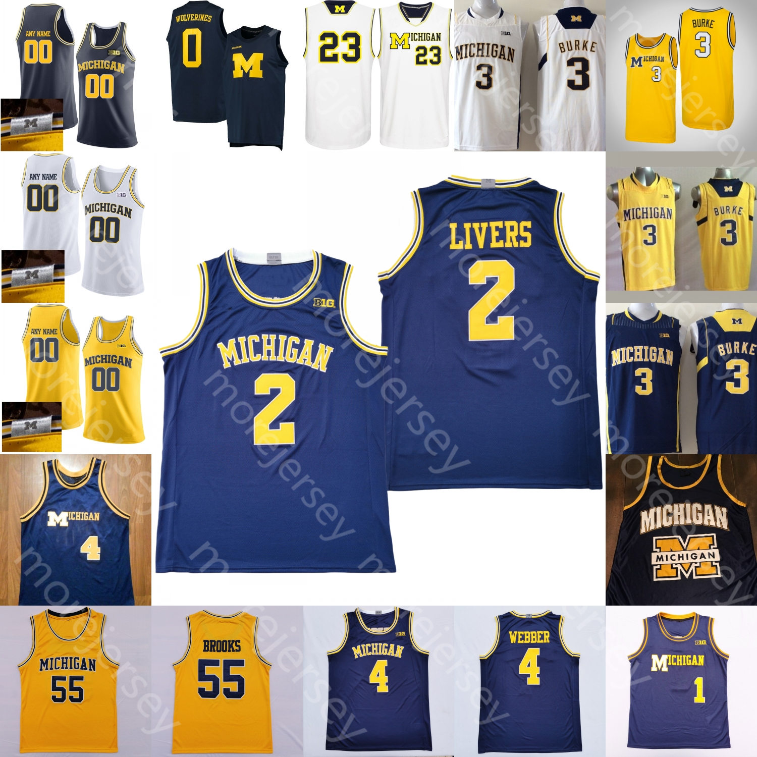 

Michigan Wolverines Basketball Jersey NCAA College Brandon Johns Jr. Zeb Jackson Williams II Caleb Houstan Moussa Diabate Bufkin Frankie Collins Barnes Tschetter, 2019 yellow