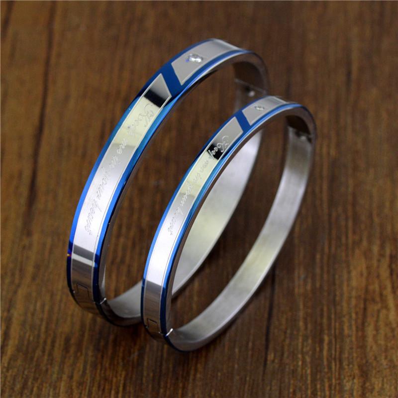 

Bangle Korean Style Keep Me In Your Heart Letter Bangles For Women Girls 2021 Trendy 316l Stainless Steel Men Bracelet Fashion Jewelry