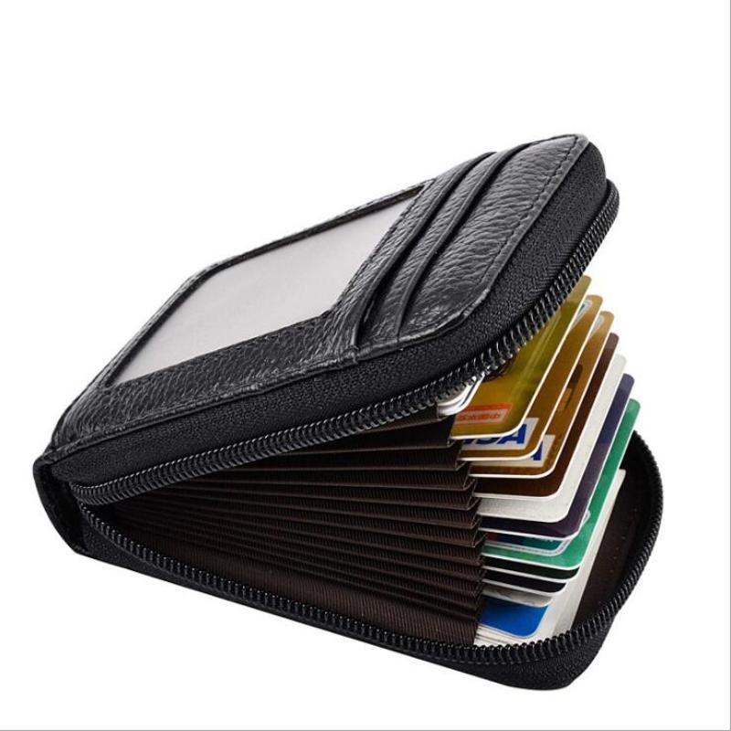 

Card Holders Travel Journey Bank Organizer Wallet Passport ID Holder Ticket Bag Case Zipper Purse, Black
