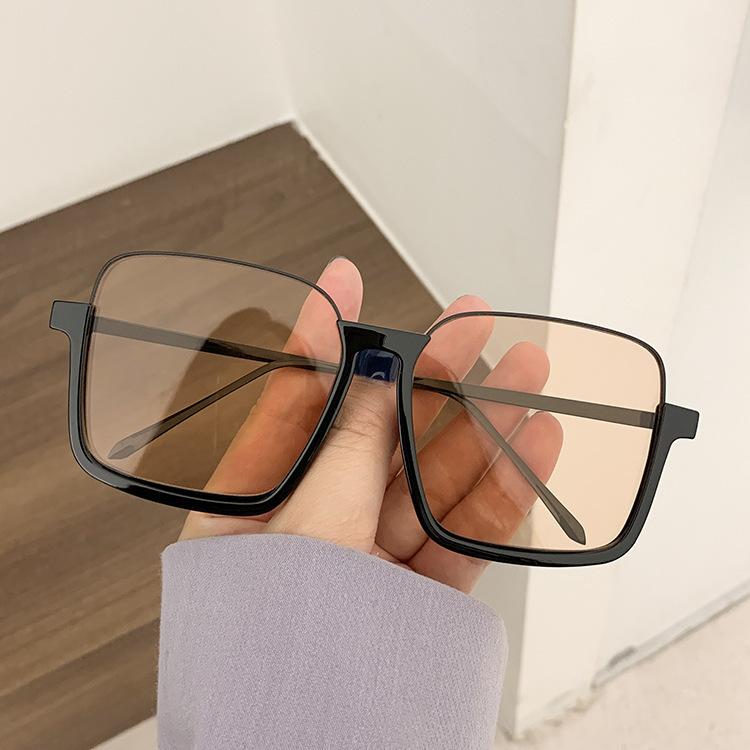 

Sunglasses Oversized Frame Anti-blue Light Retro Glasses Lower Half Square Female Street Shooting