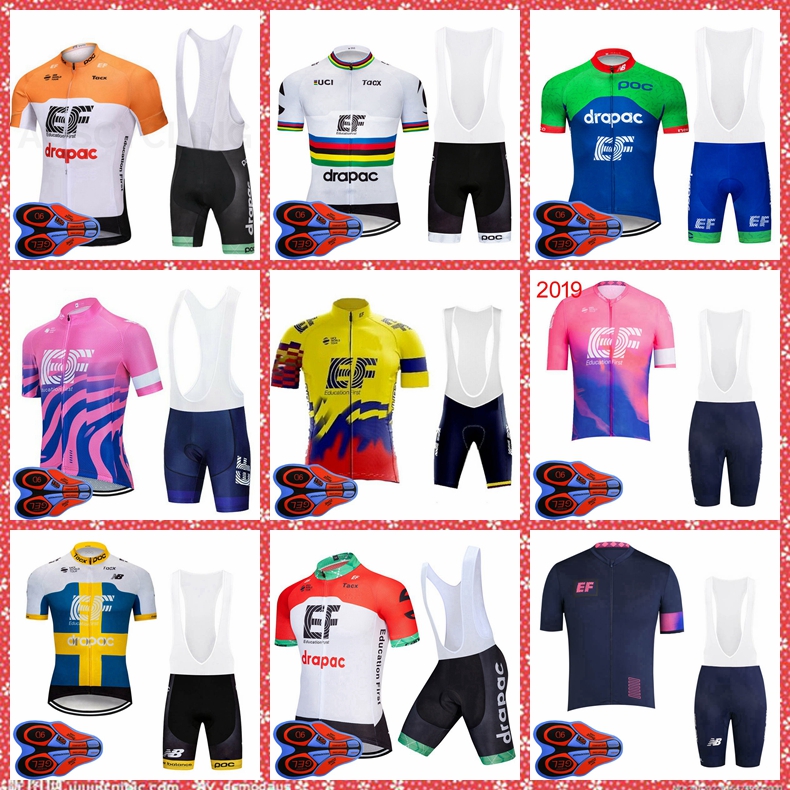 

EF Education First team Cycling Short Sleeves jersey bib shorts sets Breathable MTB Bike Clothing 2021 Summer Mens Bicycle Outfits Sports Su, Black;red