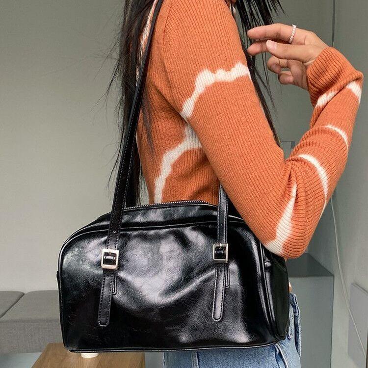 

School Bags PU Leather Women Underarm Bag Handbags Large Capacity Ladies Daily Small Casual Tote Fashion Solid Color Female Shoulder