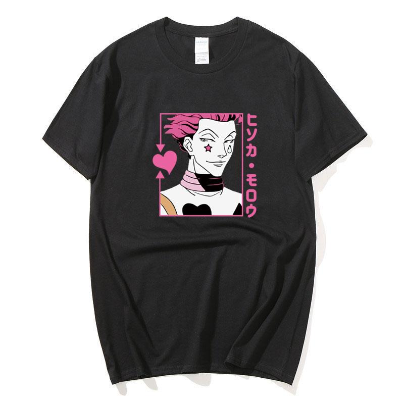 

Men's T-Shirts X T Shirt Men Cotton Awesome Tshirt Crew Neck Short Sleeved Hisoka Morow Japanese Anime Harajuku T-shirt, White;black
