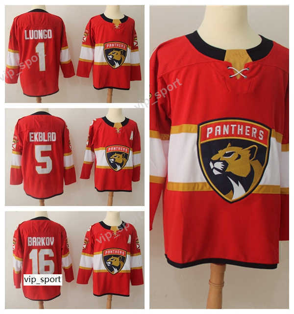 

Florida Panthers Men 1 Roberto Luongo 16 Aleksander Barkov Jersey 5 Aaron Ekblad Ice Hockey All Stitched Red Sports Quality, 1 red ad