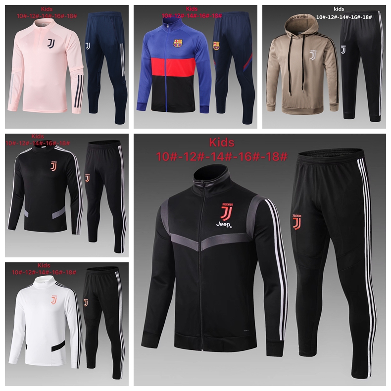 

21/22 juventusee Barcelone Zipper Jacket Soccer Football Tracksuits maillot foot Messi ANSU FATI RONALDO DYBALA JUVE Kids Survetement Chandal Training Suit C05, 18