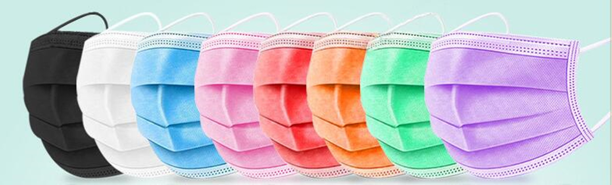 

10 Colors Disposable Masks Black Pink White with Elastic Ear Loop 3 Ply Breathable Dust Air Anti-Pollution Face Mask Mouth Adult