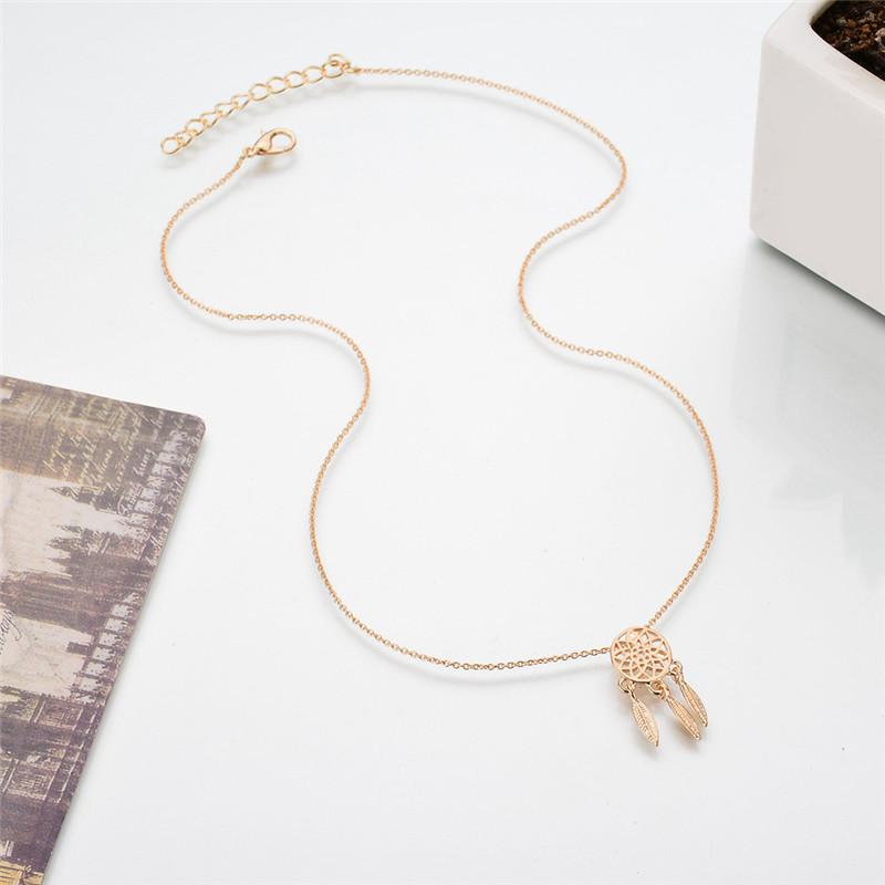 

Pendant Necklaces Dream Catcher Necklace Gold Silver Bohemian Feathers For Girls Charm Accessories Wedding Jewelry Fashion