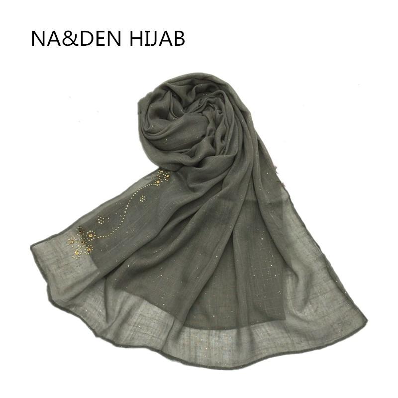 

Scarves Plain Glitter Hijab Shimmer Shawls Sparkling Diamonds Women Scarf Muslim Head Solid Wraps 10pcs Fast