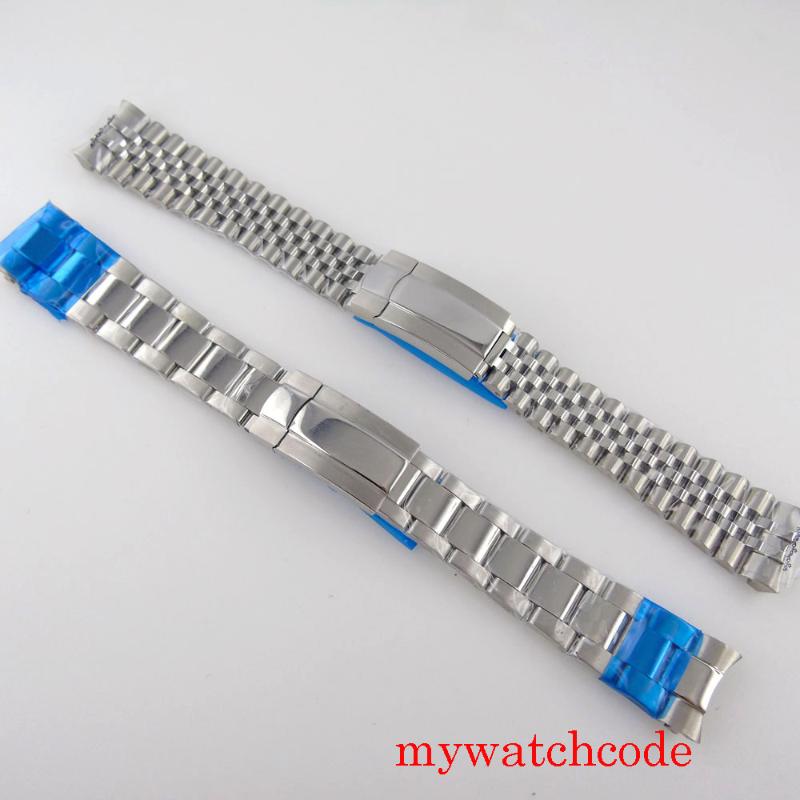 

Watch Bands No Logo Oyster Jubilee 316L Stainless Steel 20mm Width Bracelet Folding Clasp Polished Center Wristwatch Accessories