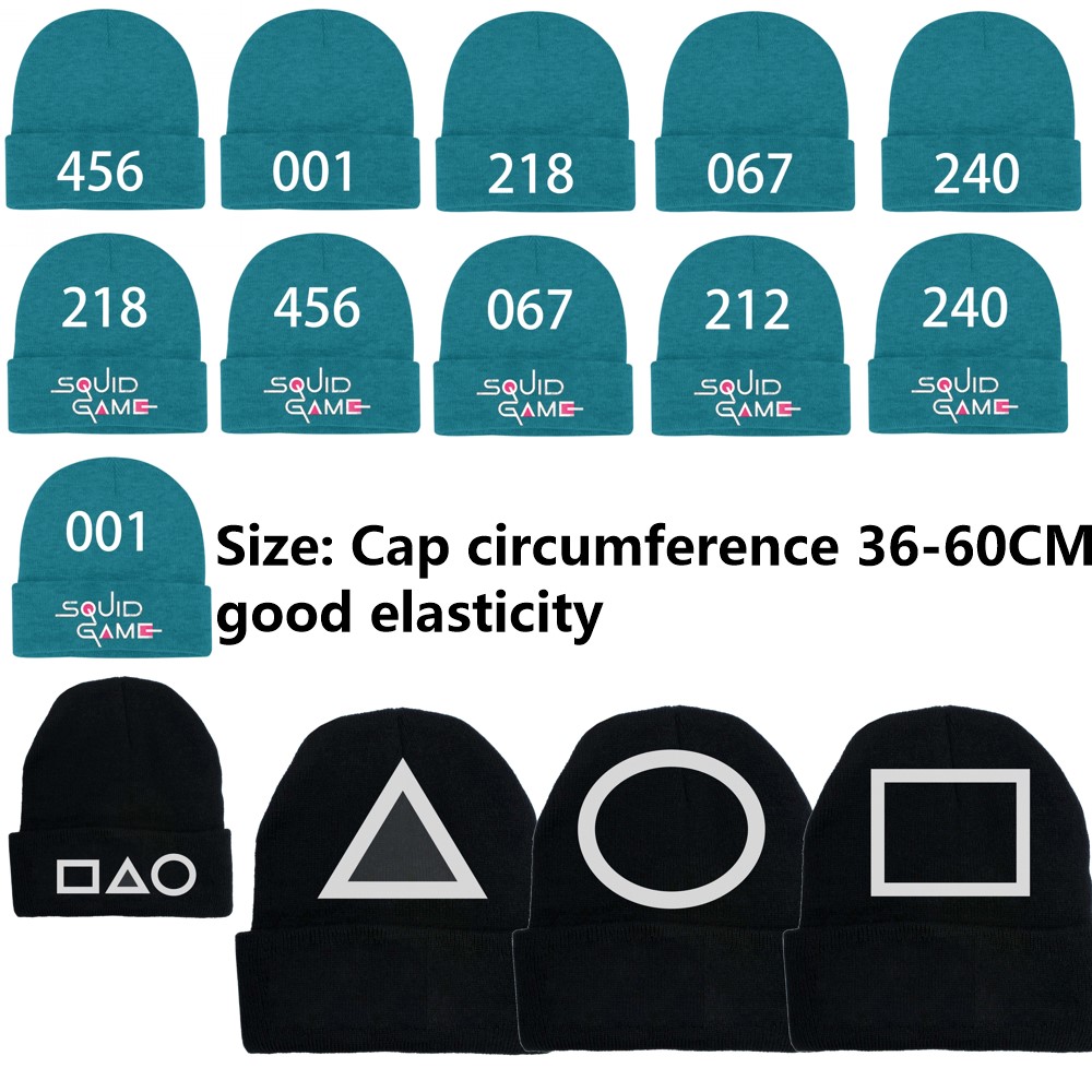 

beanie hats for men Squid Game Korean drama surrounding the same warm wool dome curled edge outdoor velvet knitted hat