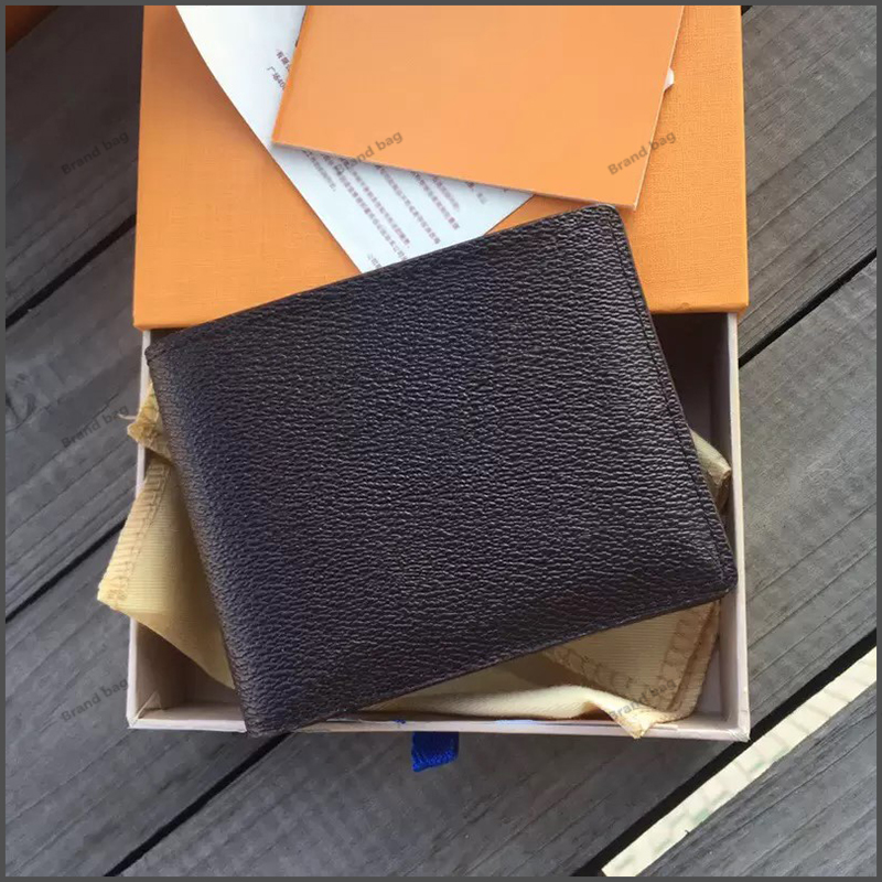 Fashion Wallet Men Designer Purses High Quality Billfold Leather Plaid Style Designers Mens Women Purse Luxury Wallets Handbag with Box