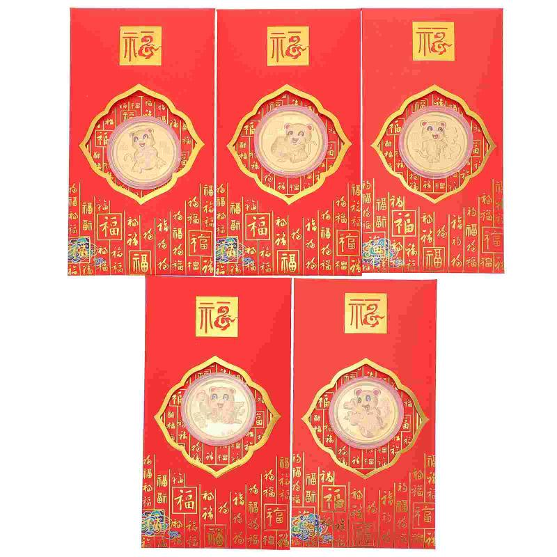 

Gift Wrap 5pcs Creative Red Packets 2022 Chinese Year Pockets Paper Envelopes