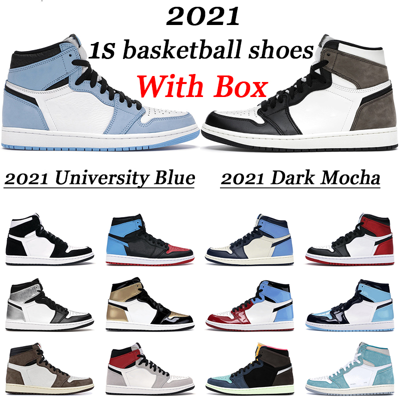 

2021 men women 1 basketball shoes 1s university blue silver toe obsidian twist royal mens trainer sport sneakers, Shattered backboard away