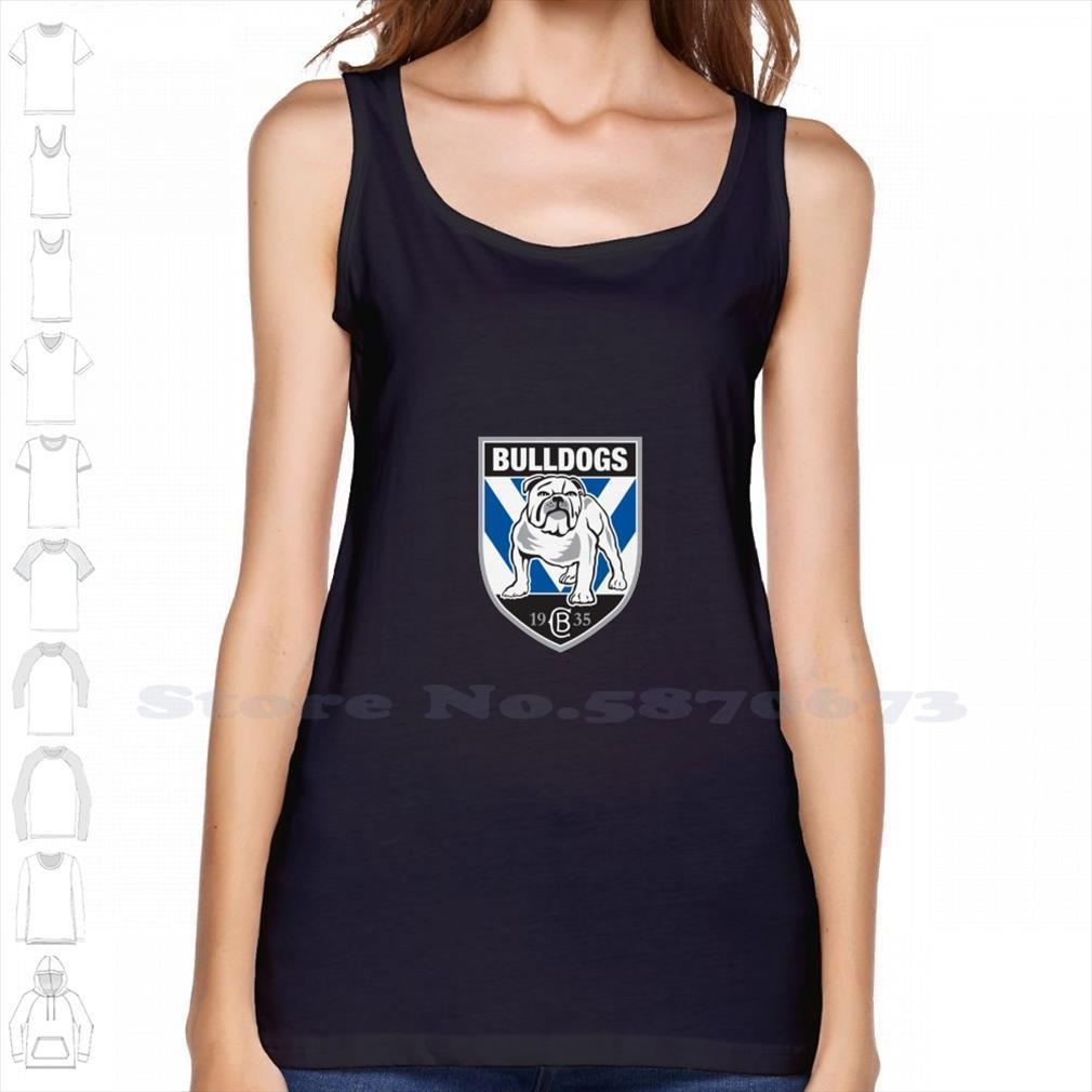 

bulldogs custom funny tank sleeveless vest nrl fitness sport, White;black