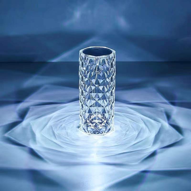 

Rose Crystal Table Lamp Bedroom USB Charging Bedside Romantic Night Light Diamond Petal Atmosphere Table Lamp