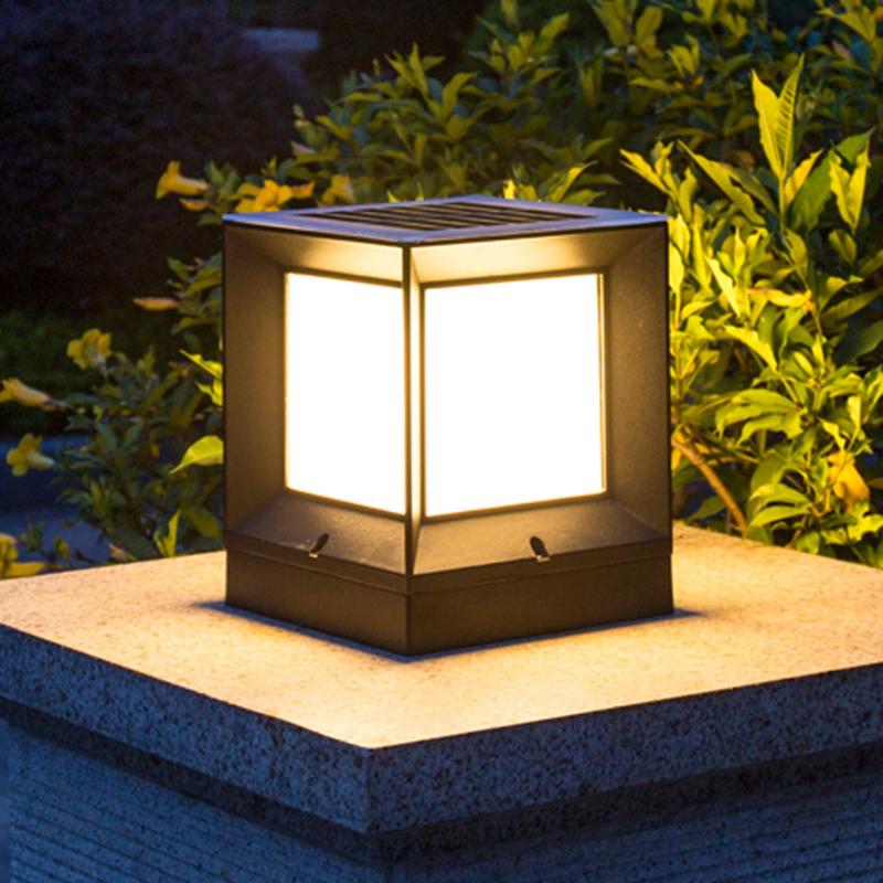 

Lawn Lamps Thrisdar Outdoor Solar Pillar Street Light Landscape Villa Patio Porch Bollard Front Door Fence Column Post Lamp