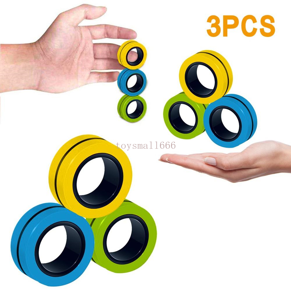 

New Anti-Stress Magnetic Rings Fidget Unzip Toy Magic RingTools Children Magnetic Ring Finger Spinner Ring Adult Decompression Toys Fast Shipping