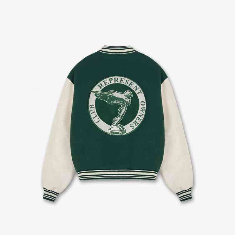 

Men' Jackets Represents fashion jacket men' tweed letter embroidery stitching leather sleeve Baseball Jacket and wo IX6G, Green