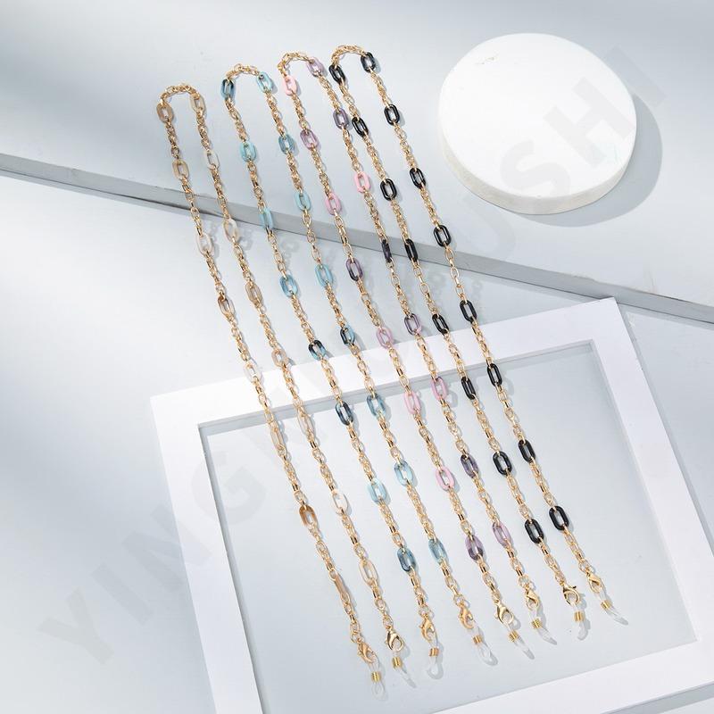 

Sunglasses Frames Fashion Metal Acrylic Glasses Chain For Women Gifls Trendy Eyewear Reading Hanging Neck Lanyard Holders Strap