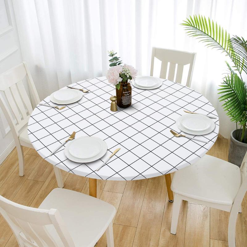

Table Cloth Round Elastic Tablecloth Printing Cover Is For Disposable Oil Waterproof Coffee Living Room