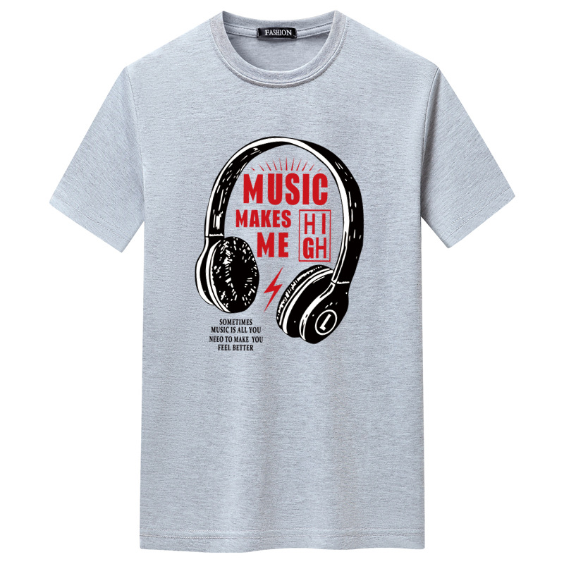 

Fashion Mens T Shirt summer Short sleeve Top European American Printed T-shirt Men Streetwear Casual clothes large size -5XL, Gray-60v134