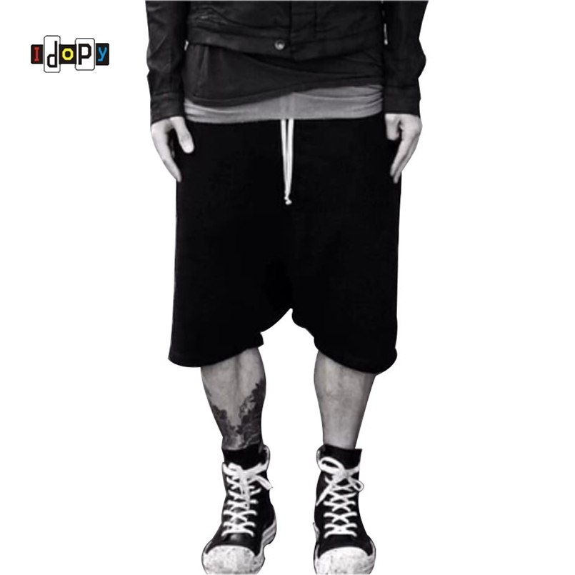 

Highstreet Summer Mens Drop Crotch Shorts Baggy Loose Drawstring Hip Hop Black Urban Clothes Joggers Harem Pants For Male 210716