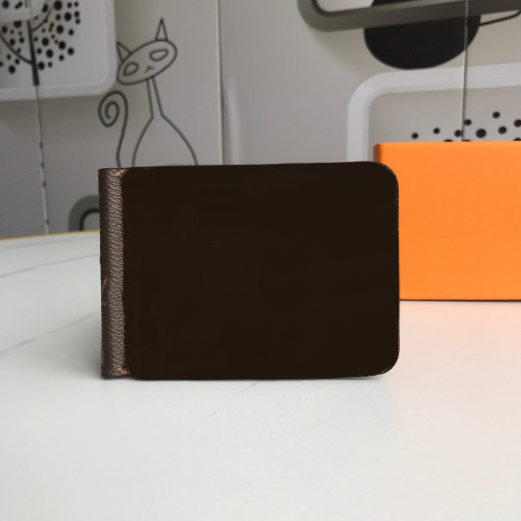 

Fashion designer men genuine leather bags Classic Women card holder purses gc#242 coin short Wallets totes with box 66543 For Brown