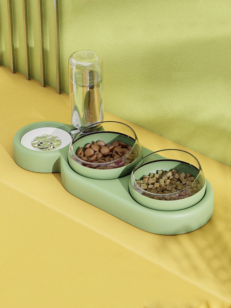 

Cat Bowls & Feeders [17TF]Cat Bowl Dog Snail Three Neck Guard Pet Feeder Automatic Drinking Fountain