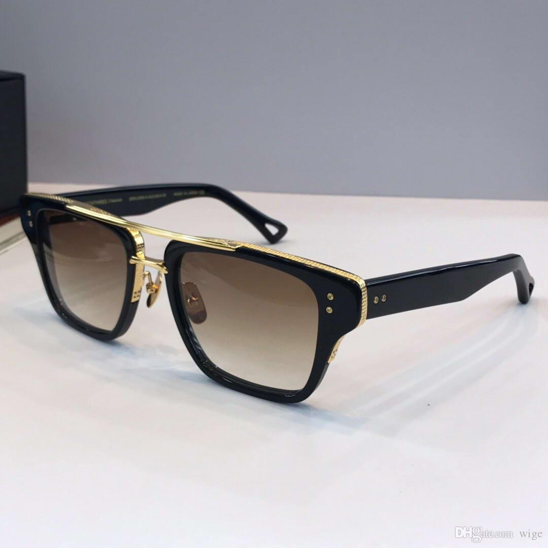 

Square Aviation sunglasses Titanium Gold Metal Black/Brown Shaded Classic Sun Glasses for Men with Box