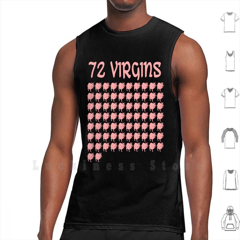 

72 virgins the rewards of terrorism tank vest 100% cotton iraq suicide pig muslim anti israel facist bomber, White;black
