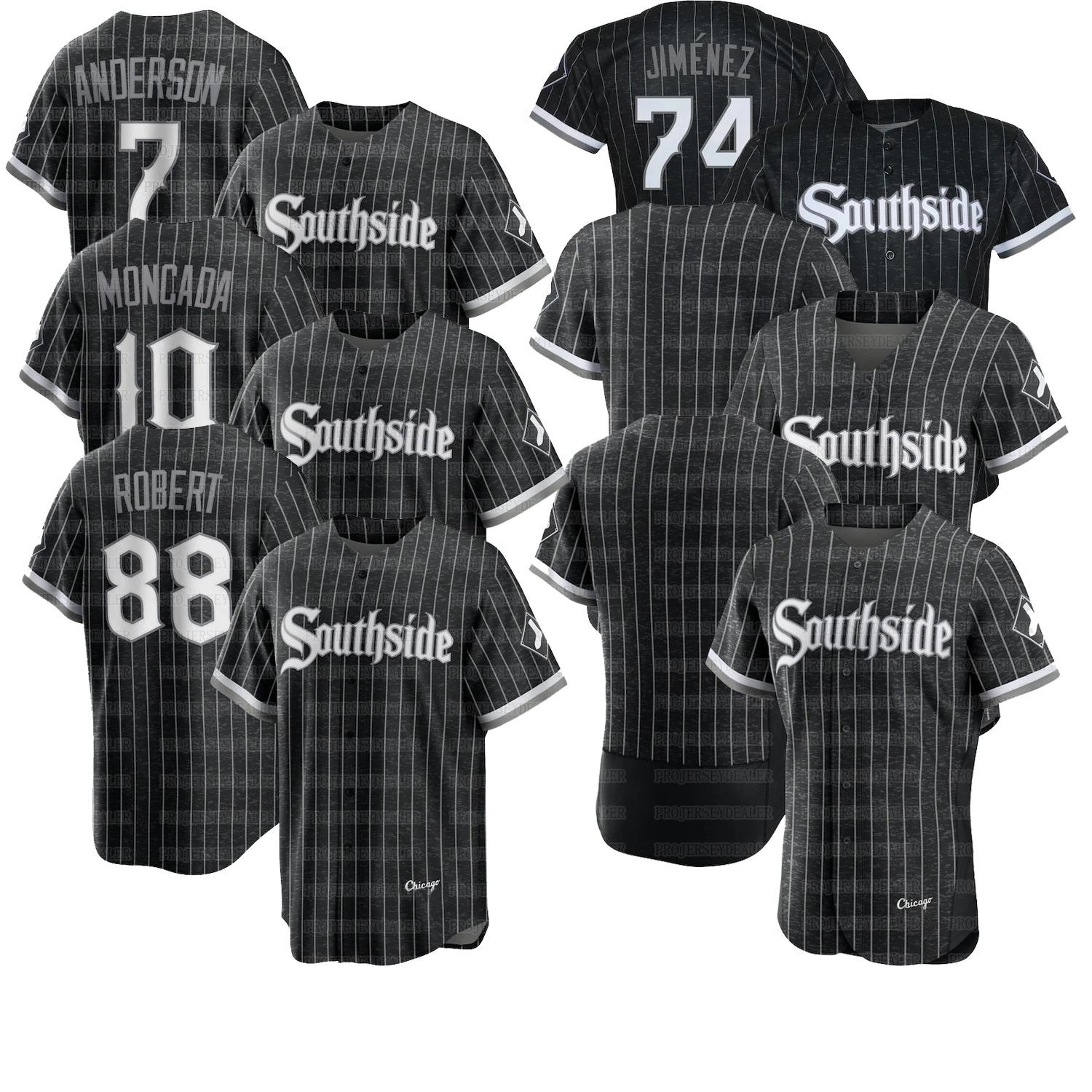 

White Chicago Southside 2021 City Connect Tim Anderson Jersey Yoan Moncada Luis Robert Yermin Mercedes Jose Abreu Frank Thomas Carlos Rodon, Blue;black