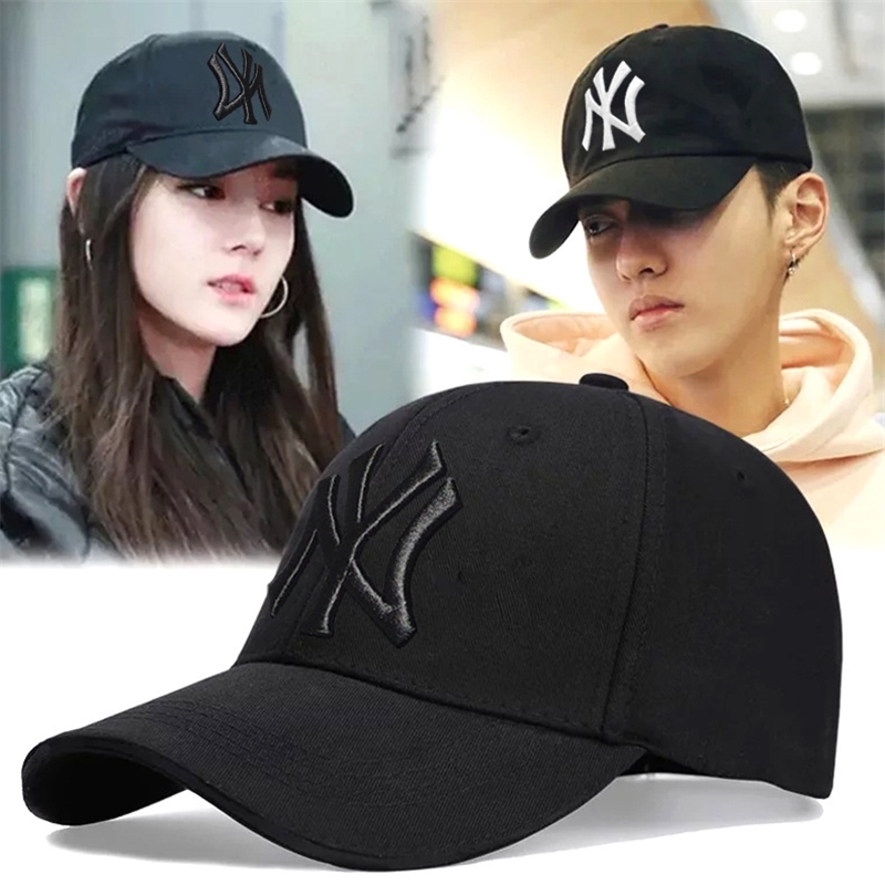 

Hat Women's new four seasons baseball men's adult Korean Chao brand black casual versatile sunshade cap, Black hat - black character - n