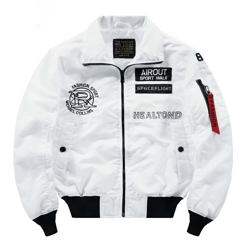 

Men's Jackets Mark Autumn bomber men's high-quality jacket of the air force streetwear jackets fashion size baseball ribbons -4XL, Red.