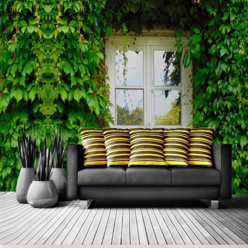 

Wallpapers Custom Po 3D Wallpaper Green Fresh Creative Paging Vine Creeper Background Wall Sticker Papel De Parede Fresco Painting, Non self-adhesive