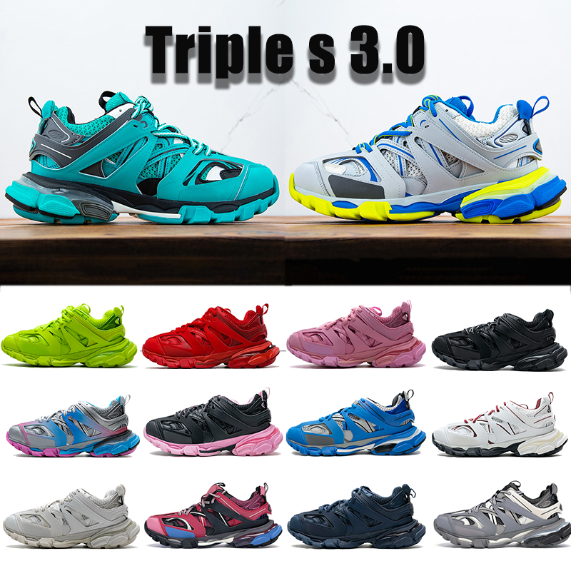 

Top Triple s 3.0 running shoes Blue Yellow Grey Jade trainer lime red black pink Royal white Navy men women sneakers, Gold