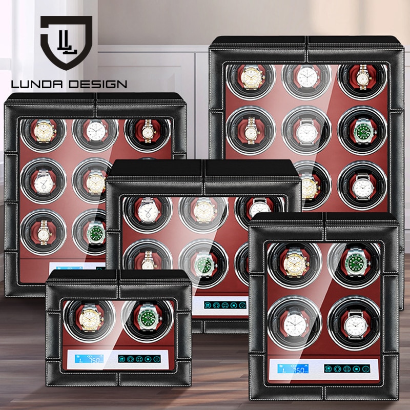 

Automatic Watch Winder Leather watches box with Mabuchi motor touch screen and Remote control Watch winder box