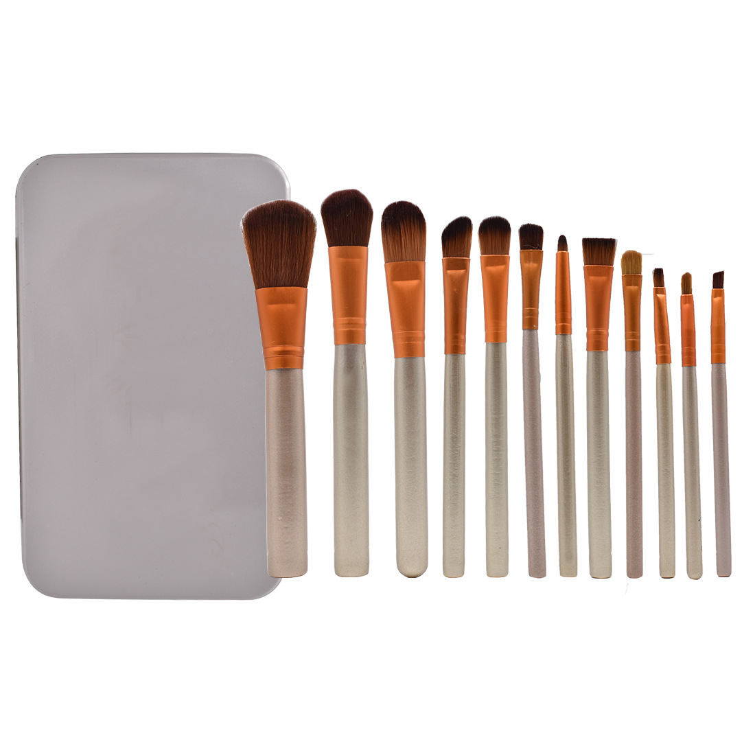 

2021 N3 Brush Professional 12pcs Makeup Cosmetic Facial Brush Kit Metal Box Brush Sets Face Powder Brushes