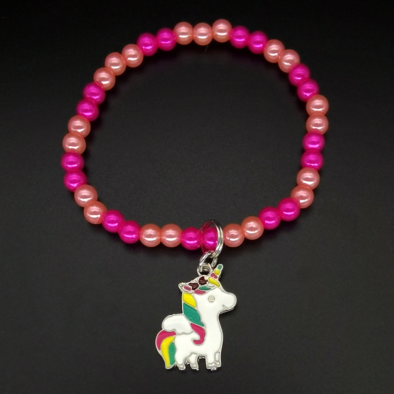 

Colorful Pearl Unicorn Kitten Bracelet Bracelet, White