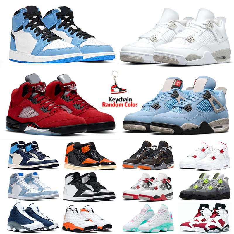 

1s OG Silver Toe Men basketball shoes Sneakers 4 4s Raging Bull White Oreo Neon University Blue 1 Red Flint 13s mens trainers