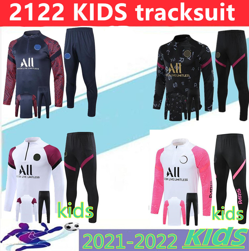 

kids par tracksuit jacket hoodie Survetement 2021Pari MBAPPE football jackets POGBA soccer, Black