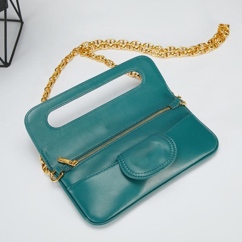 

2021 Women Gold Chain Shoulder Bag Designer Dark Blue Wallet High Quality Fashion Brand Handbag Crossbody Wallets Flip Style Design Ladies G