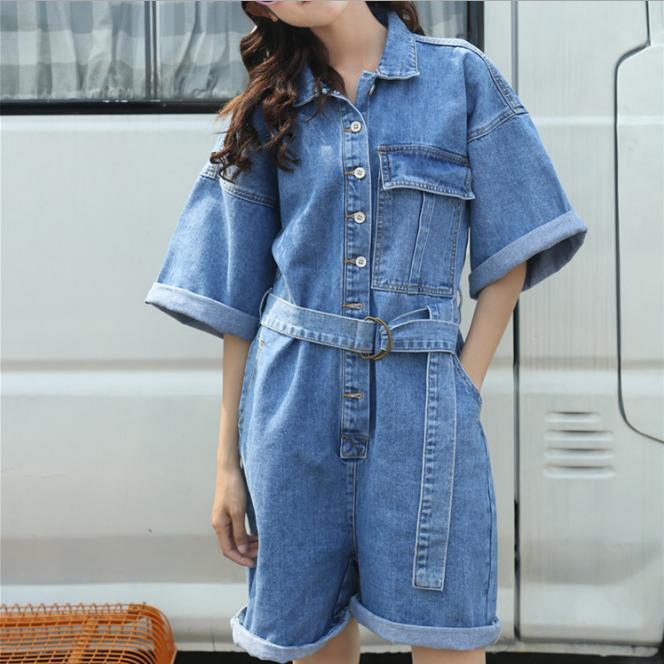 

Women's Jumpsuits & Rompers Leisure Bodysuit Women Denim Suits Loose Playsuits Casual Romper Womens Jumpsuit, Black;white