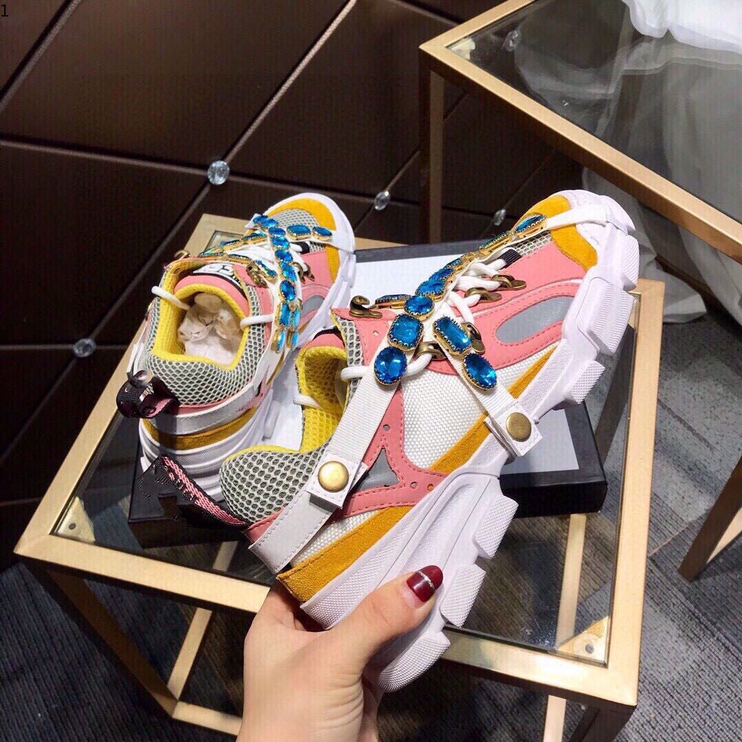 

Newest Flashtrek Sneaker with Removable Crystals Mens Casual Fashion Womens Shoes Sneakers MJK001