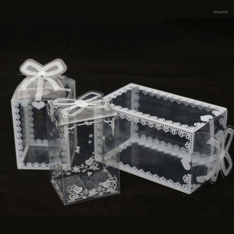 

Gift Wrap 10pcs Transparent PVC Box Food Packaging Heart Printed Cake