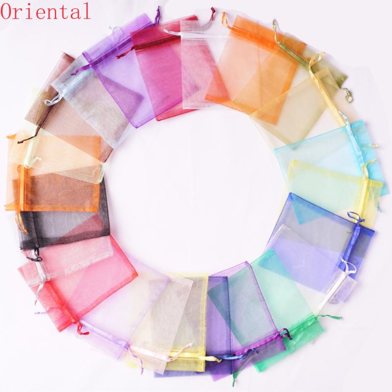 

50pcs 5x7 7x9 9x12 10x15 11x16 13x18 15x20 17x23cm Organza Bags Christmas Valentine's Day Party Candy Box Chocolate Gift Wrap