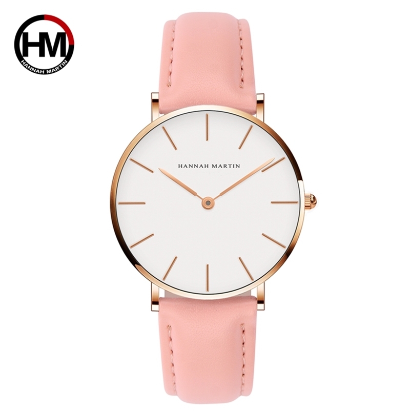 

Hannah Martin Women Quartz Watch Luxury Brand Ladies es Fashion Life Waterproof Clock Wrist Female Relogio Femininos 210616, Rose-gold brown